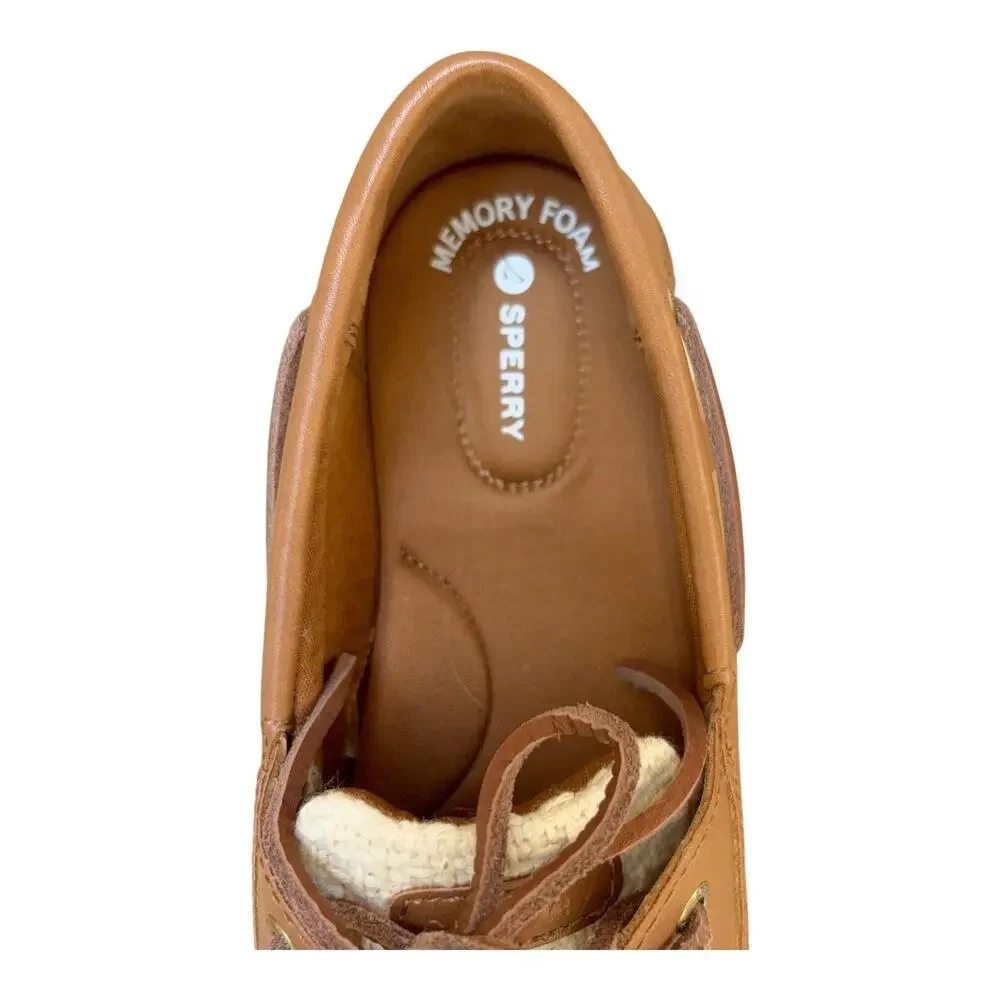 Sperry Whalefish Boat Shoes Sz 8 Women's Tan Brown 2-Eye Flat Med Width Leather